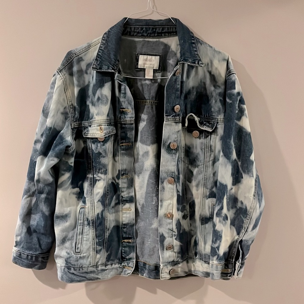 Bleach dyed denim jacket